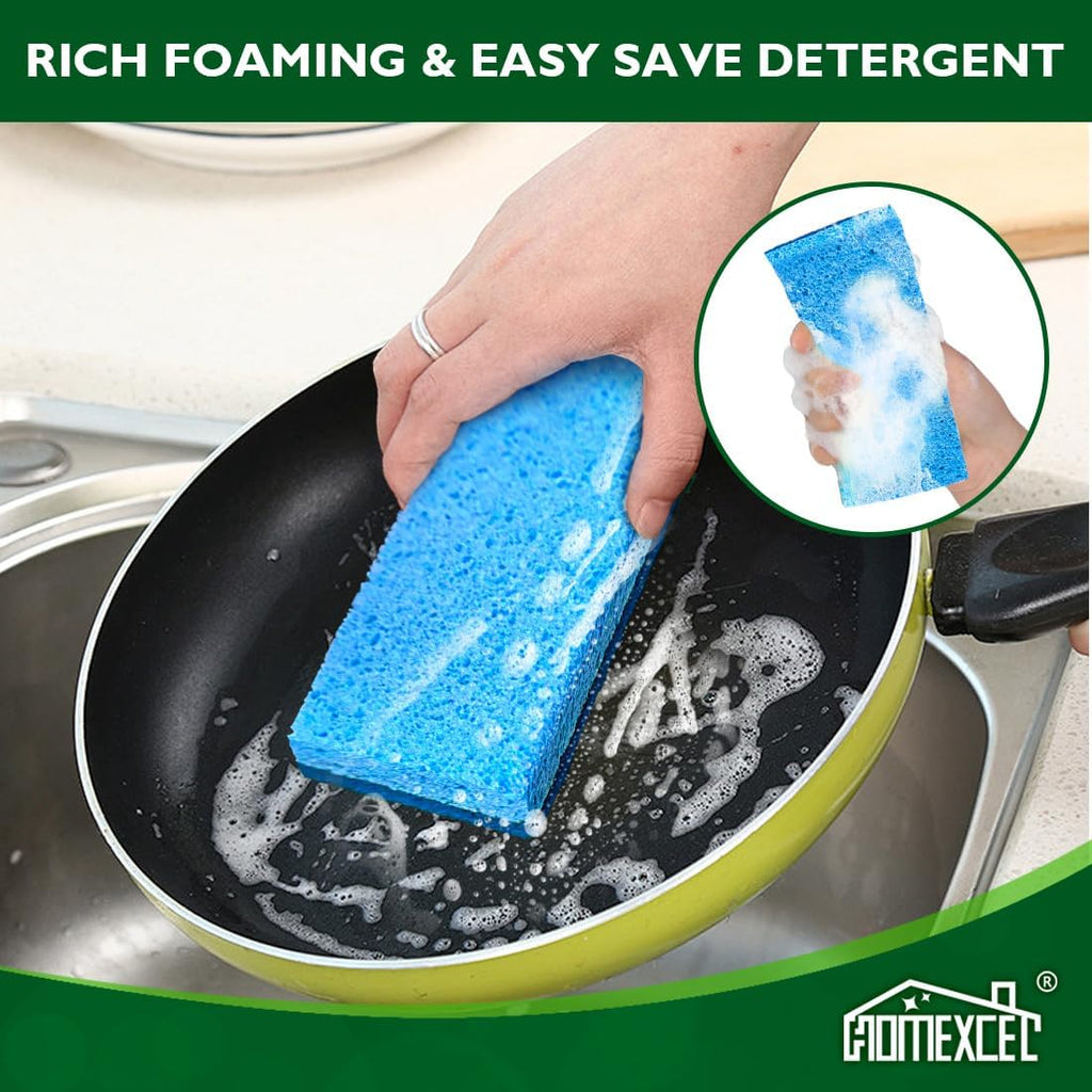 HOMEXCEL Extra Large Sponges Kitchen 6PK, Non-Scratch Sponge for Cleaning