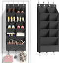 Over the Door Shoe Organizer, 5 Tiers with 9 Compartments, Black