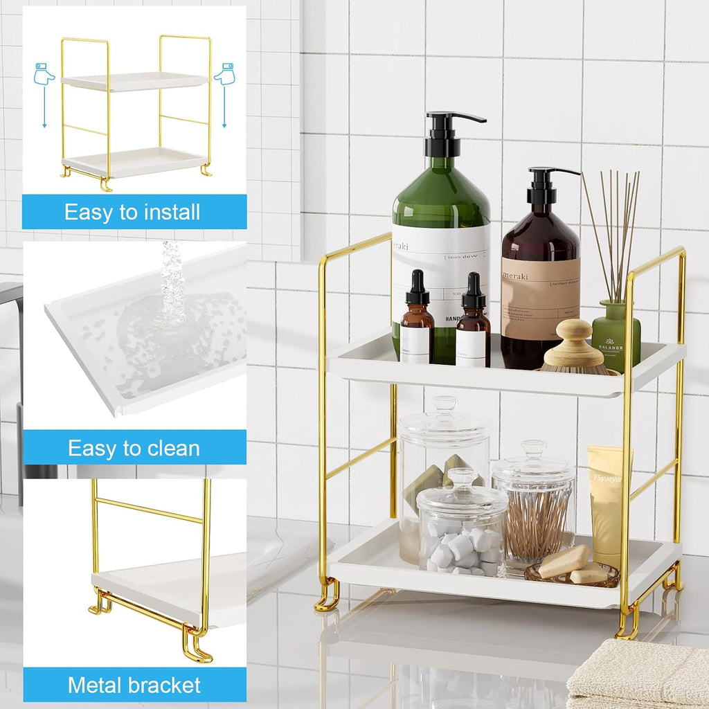 FSyueyun 2-Tier Bathroom Countertop Organizer, Makeup Organizer for Vanity