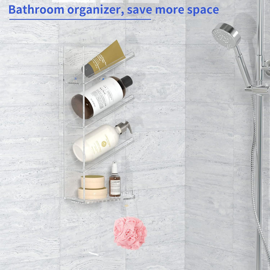 AITEE Acrylic Bathroom Organizer Caddy Shampoo Holder Right Inclined