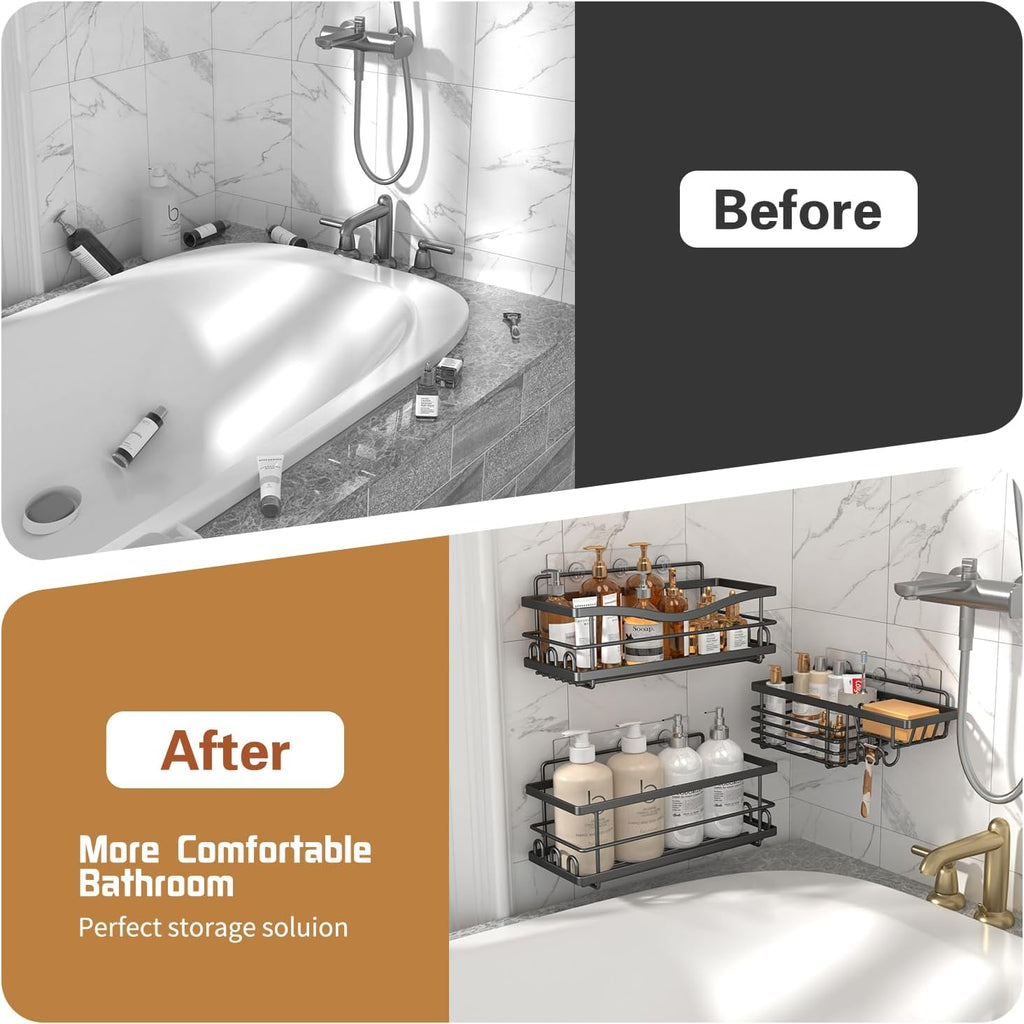 Youvip Shower Caddy, 3 Pack, Black