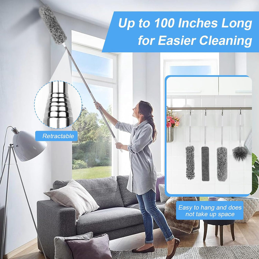 Duster with Extension Pole - Grey