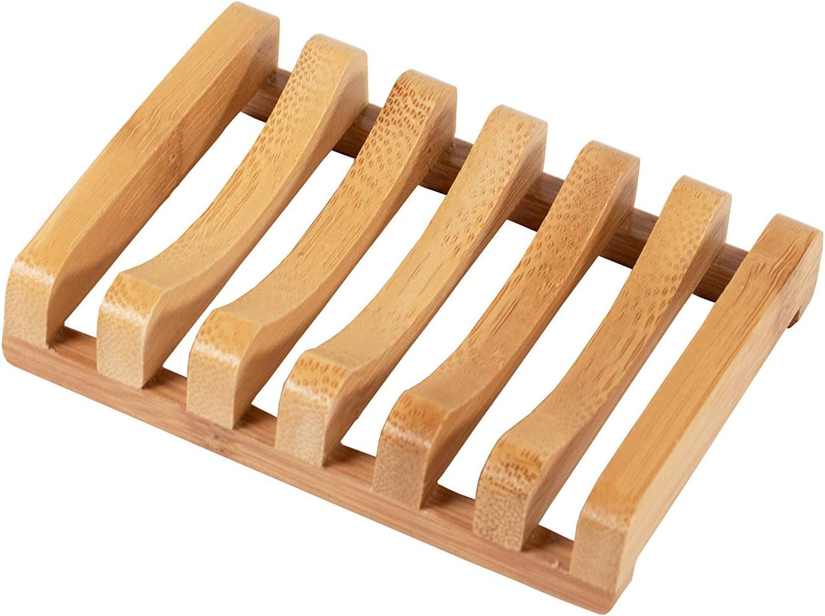 Bamboo Naturals Bar Soap Dish for Sink or Shower, Odor Resistant Tray, Sustainable Bamboo Wood Holder, Great for Bathrooms and Kitchens