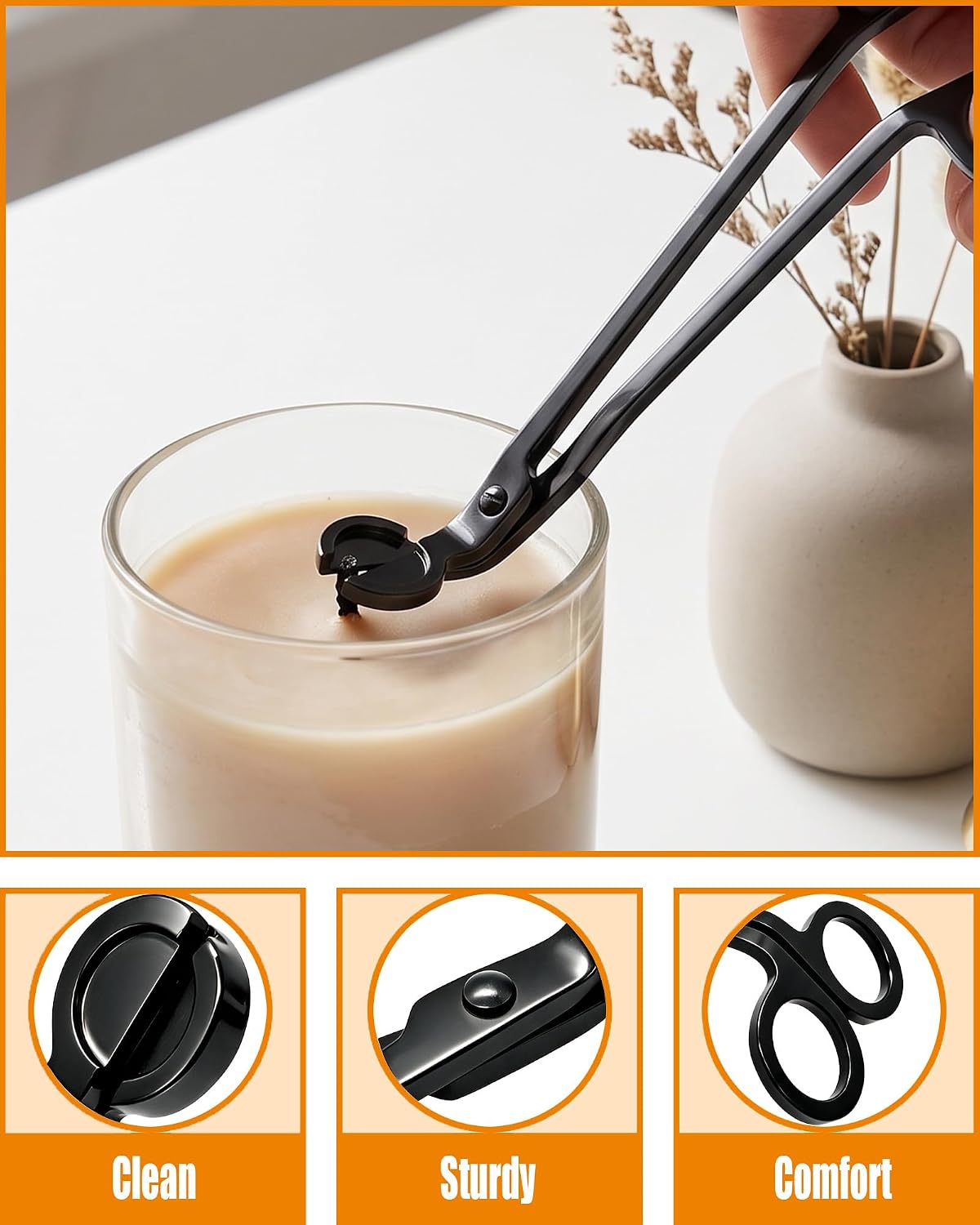 YOUTUOY 5 in 1 Candle Accessory Set, Matte Black