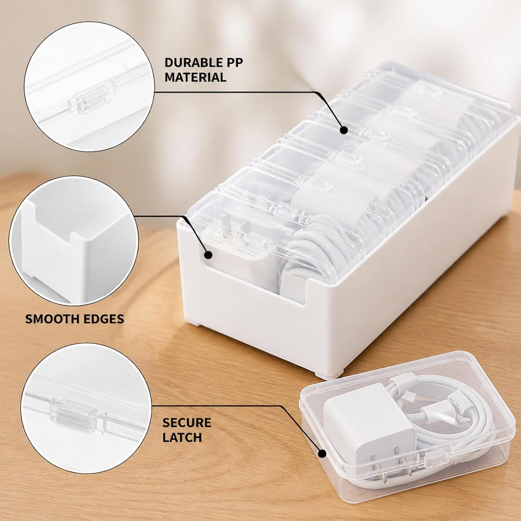 Cable Management Kit - Cable Storage Box - Cable Clips - Cable Ties