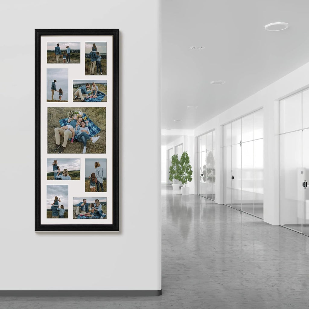 WIFTREY 2 Pack 4x6 Picture Frames Collage with 9 Openings, Display Eight 4 x 6 Pictures and One 8x10 Photos for Wall Mounting, Black