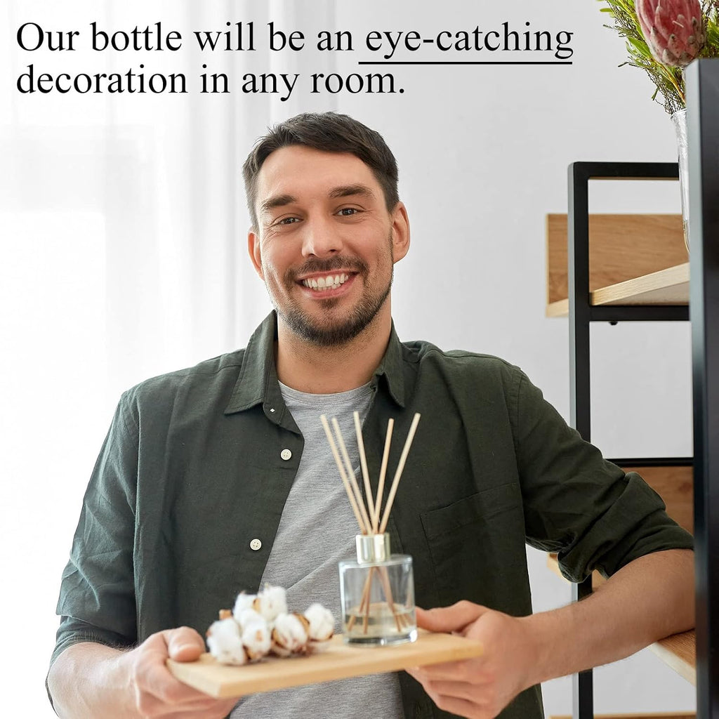 Wesiti 20 pcs Reed Diffuser Bottles 4 oz Refillable Glass with Silver Caps