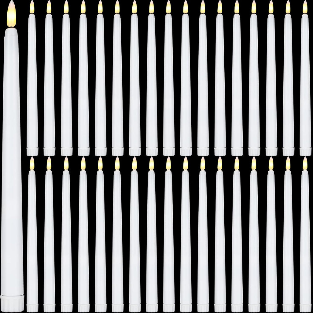 Reginary 36 Pcs Flameless Taper Candles Battery Operated,White