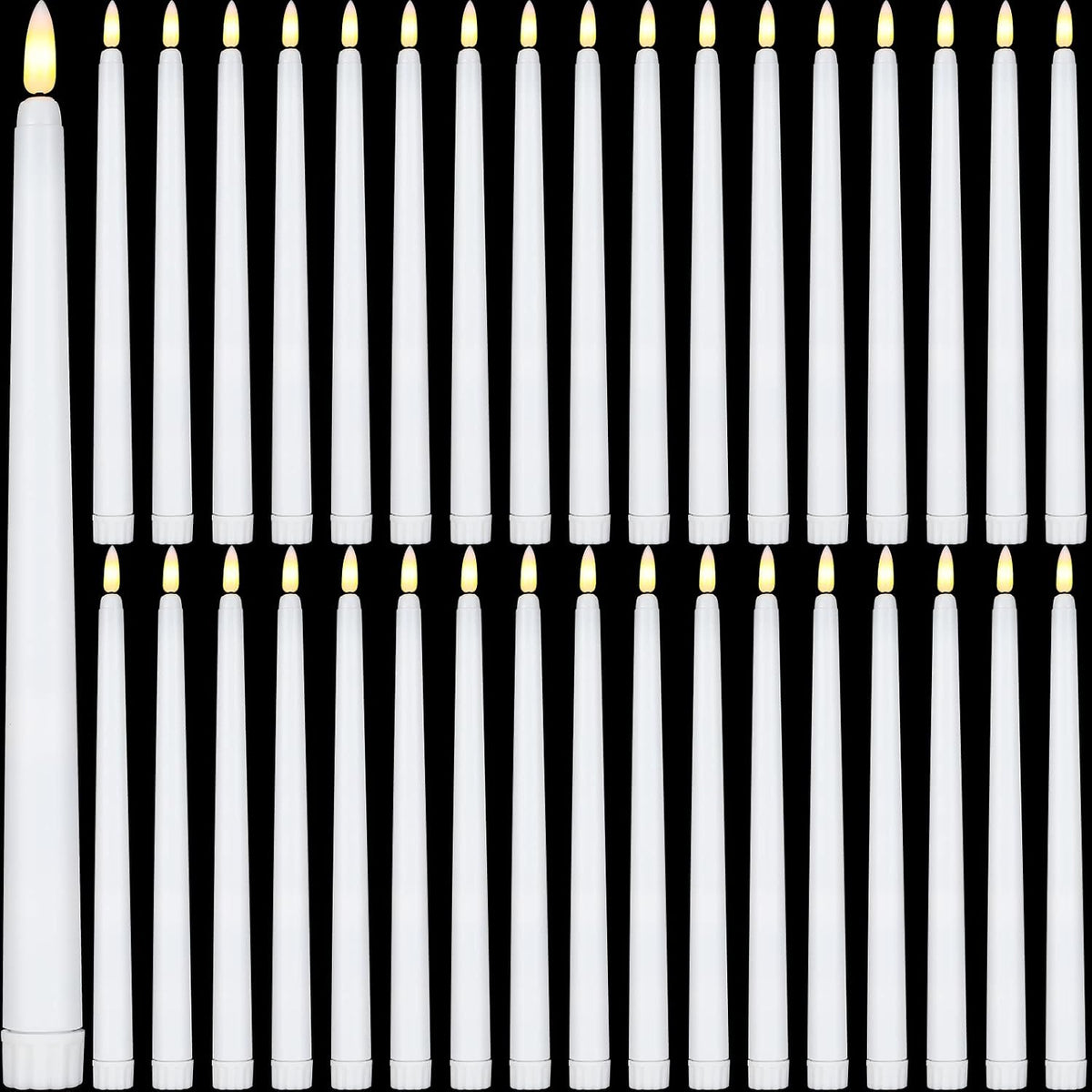 Reginary 36 Pcs Flameless Taper Candles Battery Operated,White
