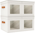 Univivi Large Fabric Storage Bins with Lids for Clothes 2 Pack, Beige