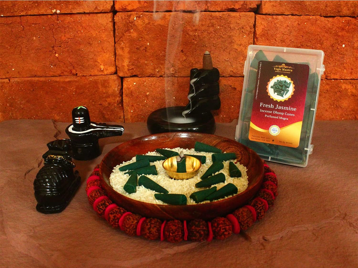 Jasmine Dhoop Incense Cones | 60 Pcs | 1.5" | Meditative Aromatic Fragrance