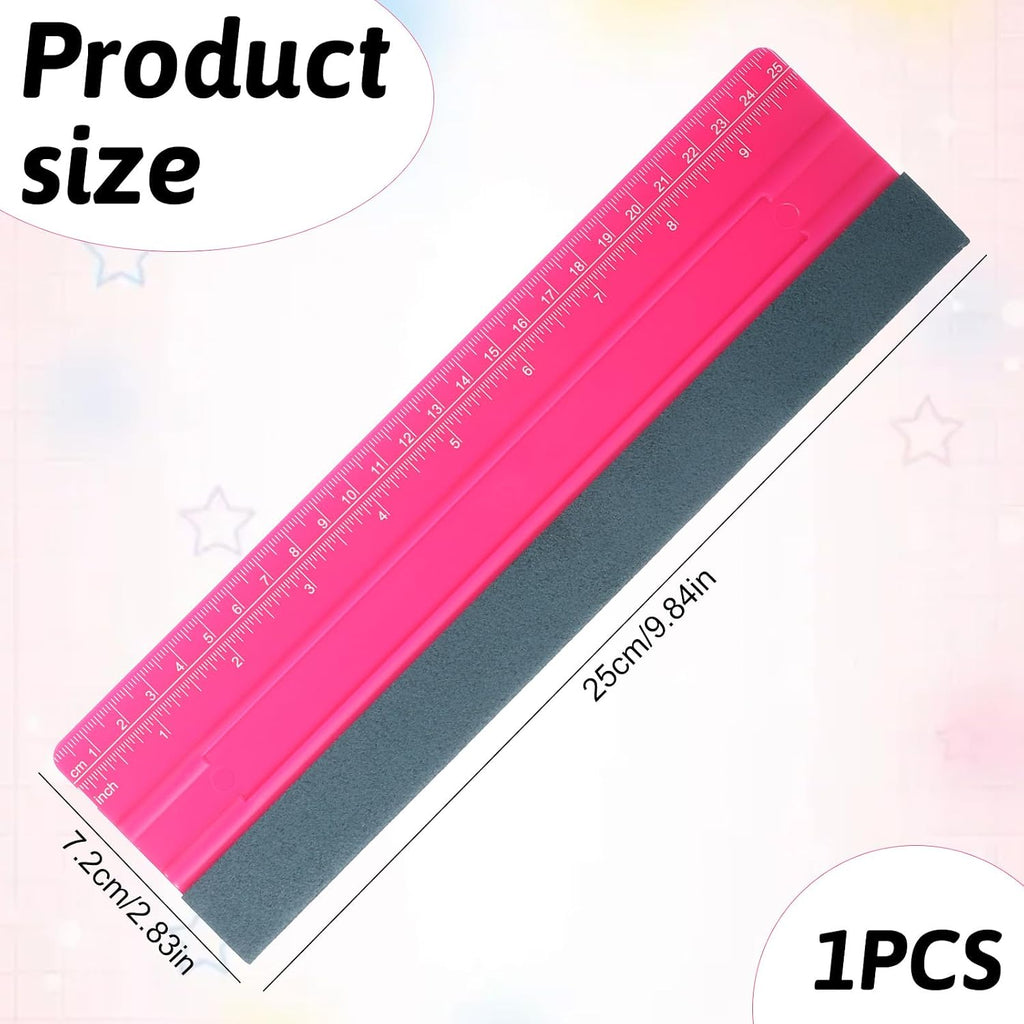 Professional Felt Squeegee for Vinyl, 10 Inch Vinyl Squeegee Tool with Ruler Wallpaper Squeegees for Wallpaper, Window Film, Craft, Suede