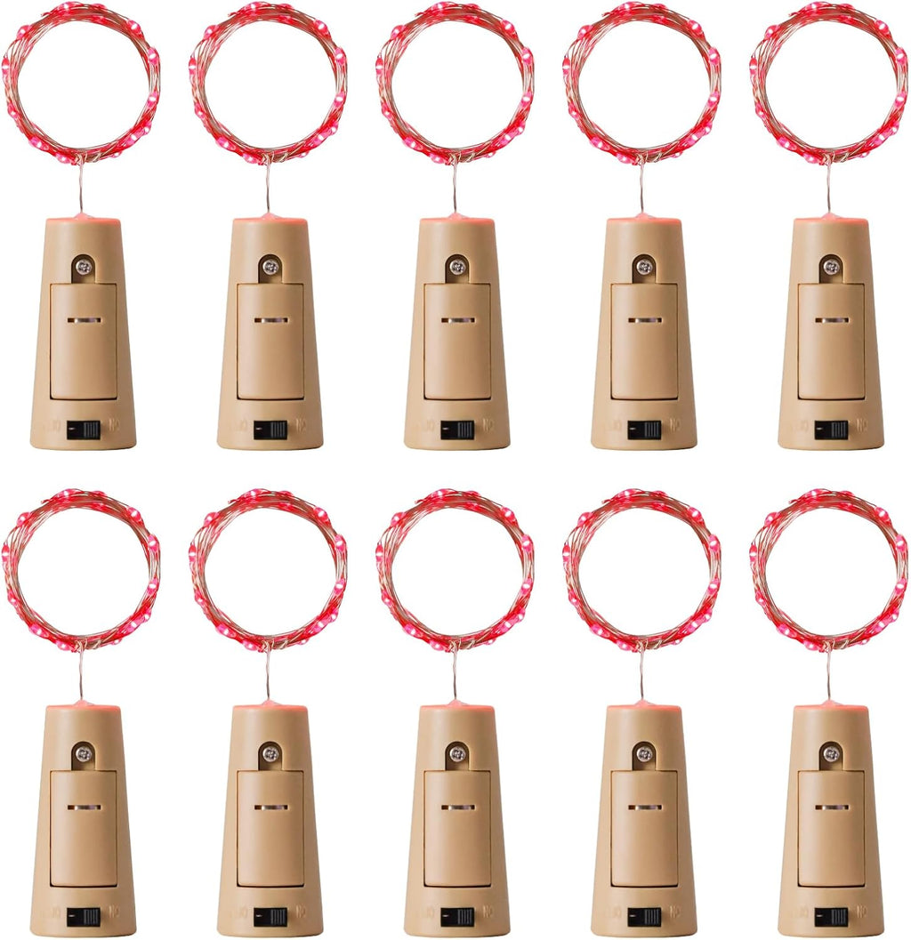 Aluan Wine Bottle Lights with Cork 10 Pack 20 LED Mini Fairy String Lights