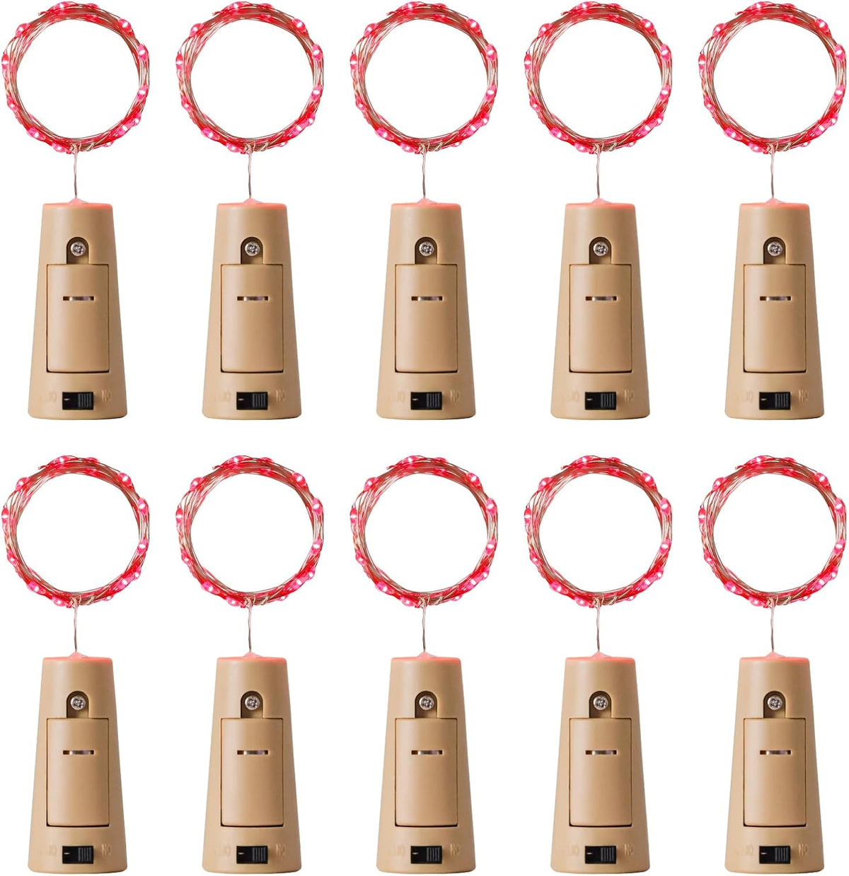Aluan Wine Bottle Lights with Cork 10 Pack 20 LED Mini Fairy String Lights