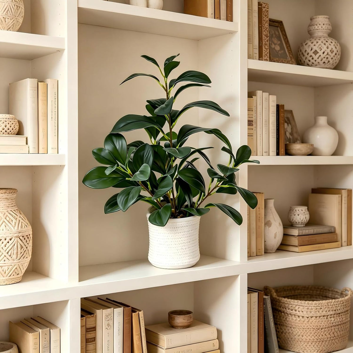 AlphaAcc 16“Artificial Ficus Plant, Faux Plant Home Kitchen Bathroom Decor
