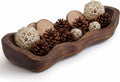 Nuogo 14 Inch Wooden Wavy Edge Dough Bowl Supplies, Brown