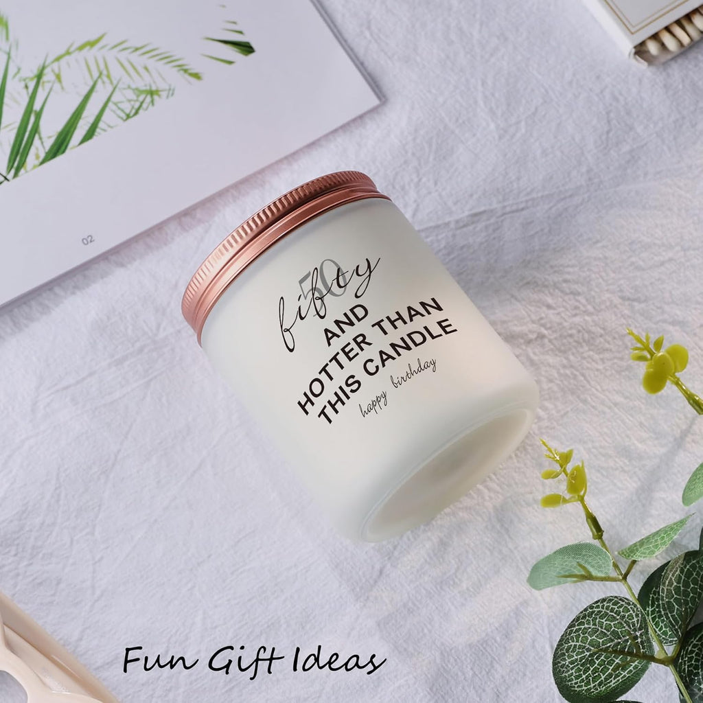 50th Birthday Gifts for Women, Men - Funny 50 Year Old Happy Birthday Candle Gift
