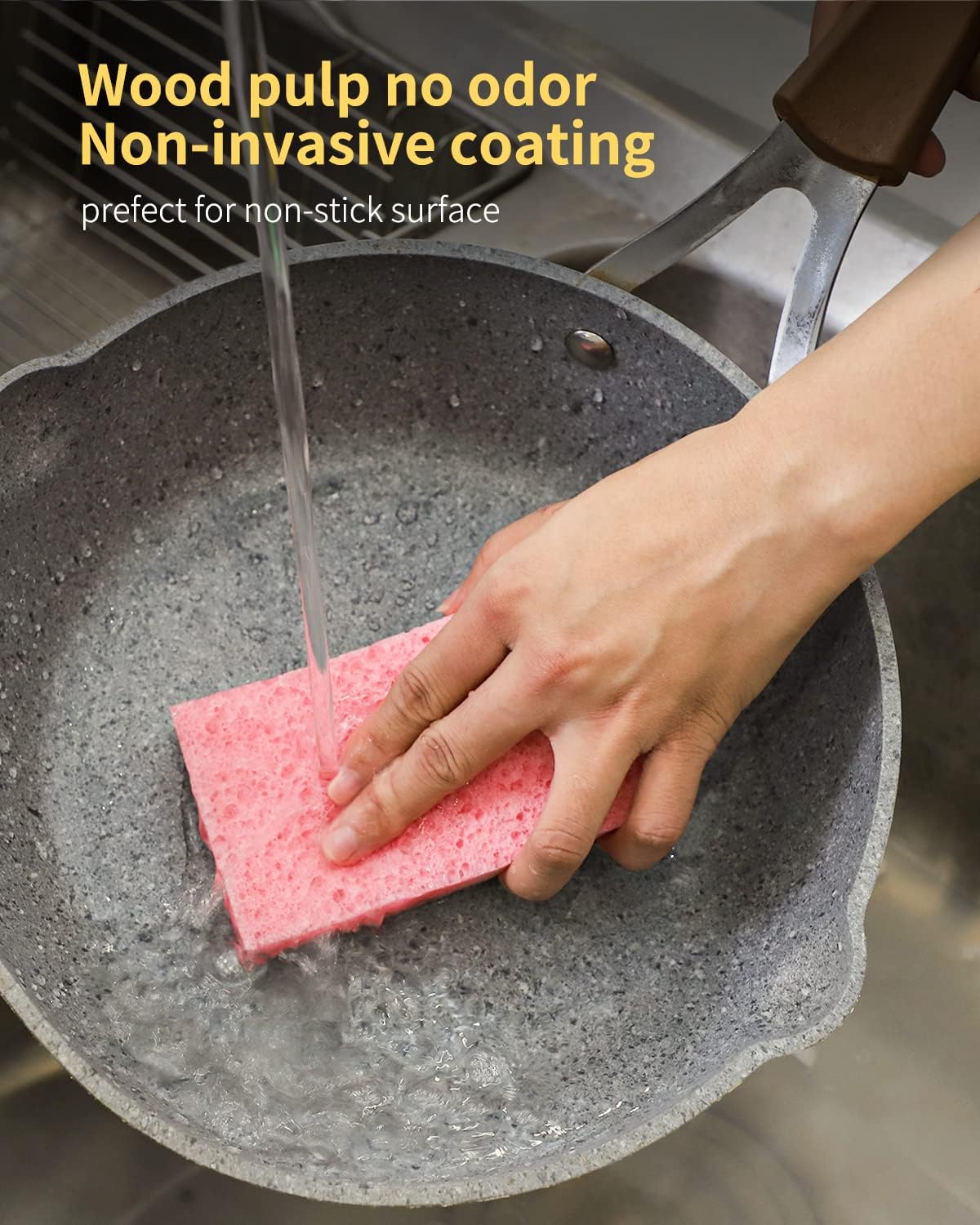 ARCLIBER 12 Pack Cellulose Scrub Sponges Non-Scratch Heavy Duty Kitchen