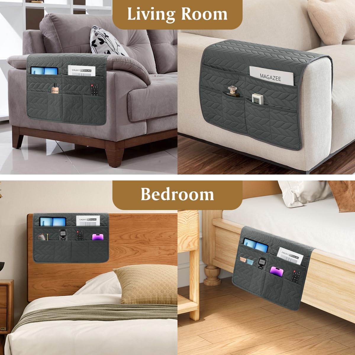 Sofa Armrest Organizer Armchair Caddy for Recliner