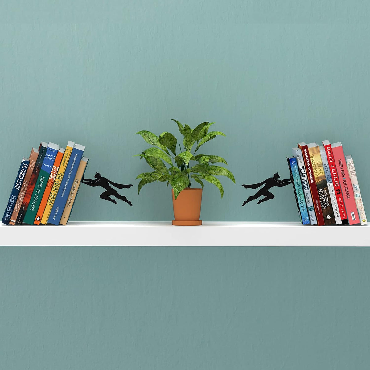 Artori Design Bookends - Decorative Book Ends for Shelves, 2X Super Hero