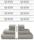 Bed Sheet Organizer Bands - Sheet Keepers & Elastic Storage for Linen Closet - Queen 4 Pack