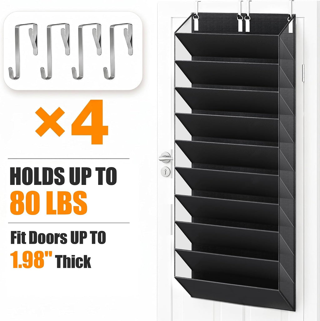 UVIAHOMI 30-40 Pairs Over the Door Shoe Organizer, 10 Tiers Fit Tall Boots