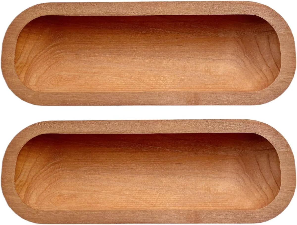 2 Pack 16“ Long Wood Dough Bowl 16 x 5.8 x 2in Hand Carved Wooden Dough Bowls for Decor Wood Dough Bowls Decorative Wooden Dough Fruits Bowl for Table Centerpiece