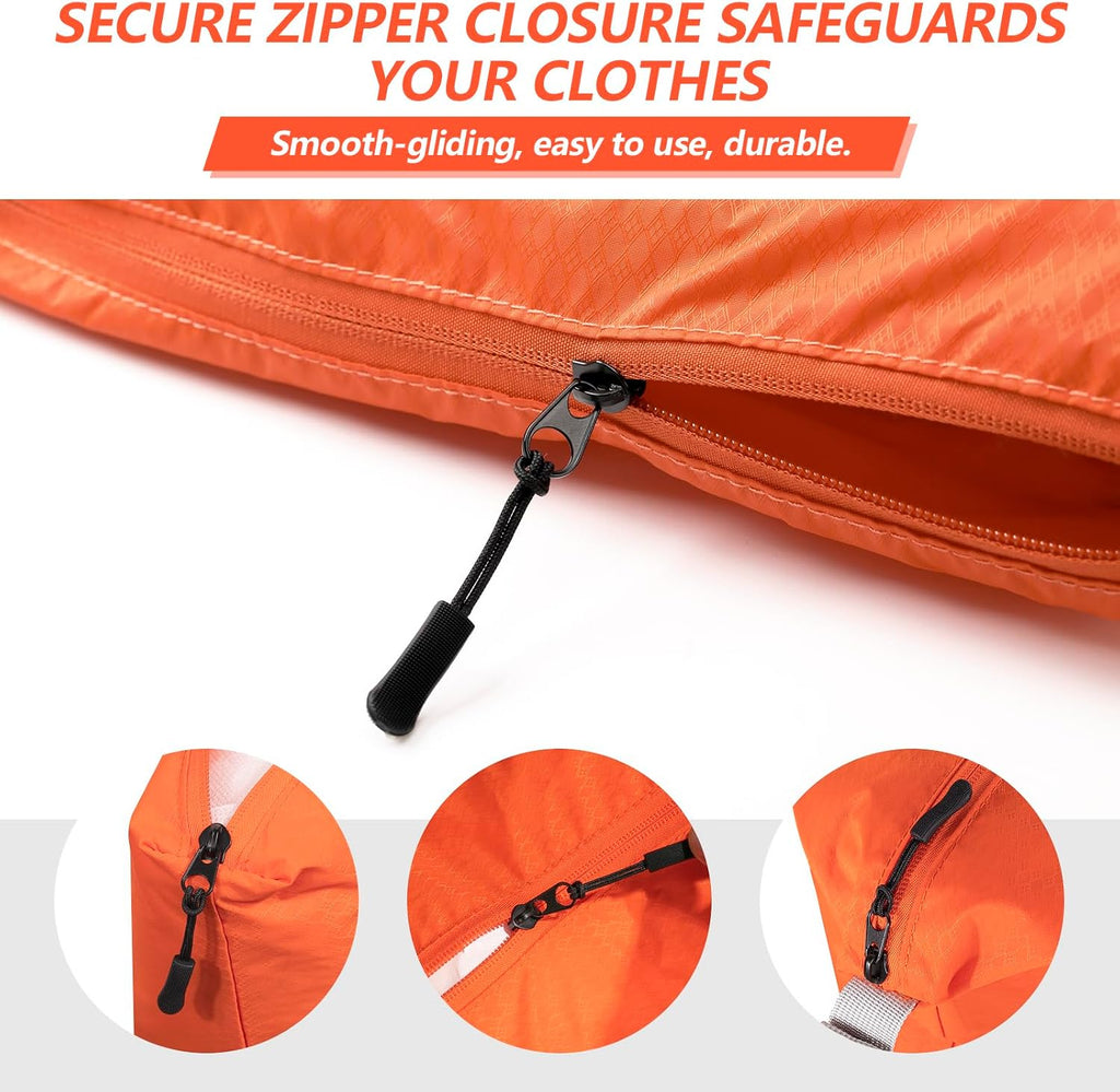 Travel Laundry Bag with Zipper, Nylon Lightweight Dirty Clothes Organizer