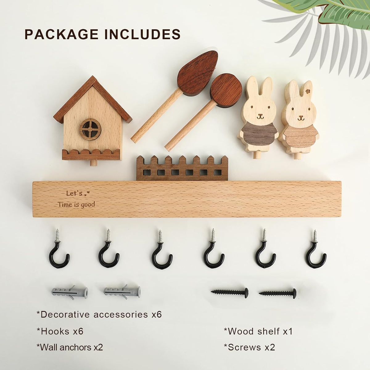 Key Holder with Shelf for Wall, Key Organizer Wall Mount with Hooks, Rustic Wooden Home Decoration for Entryway, Living Room, Bedroom, Cute Key Holder with Shelf.