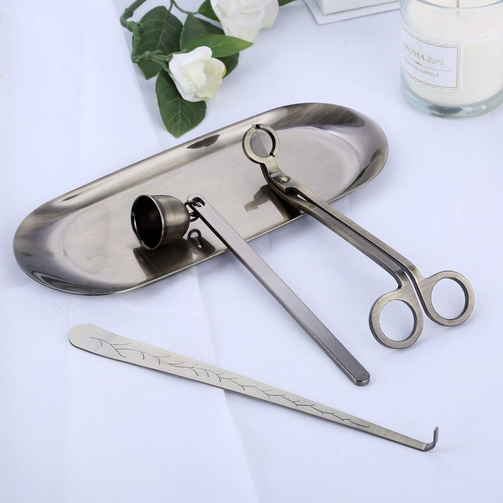 4-in-1 Stainless Steel Candle Care Kit for Candle Lovers, Bronze