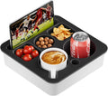 Couch Cup Holder Tray, Anti-Spill Couch Caddy, White-Black