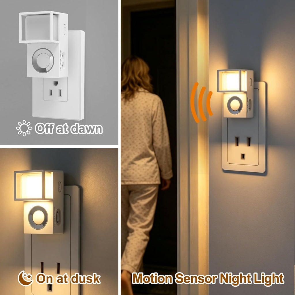 Plug in Night Light with Motion Sensor and Dusk to Dawn Sensor,2 Pack