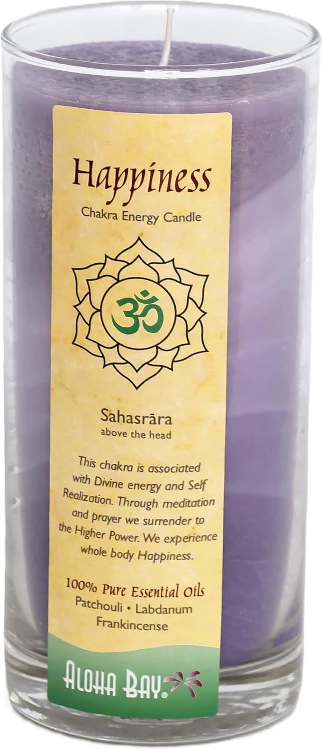 Chakra Jar Candle | Happiness | Patchouli Cedar Lavandin | 11 oz-60 hr