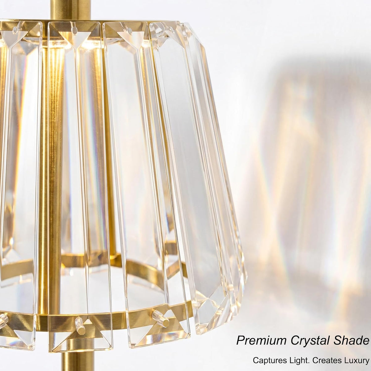 Oneach 13" Small Crystal Cordless Table Lamp, Touch Rechargeable Desk Lamps