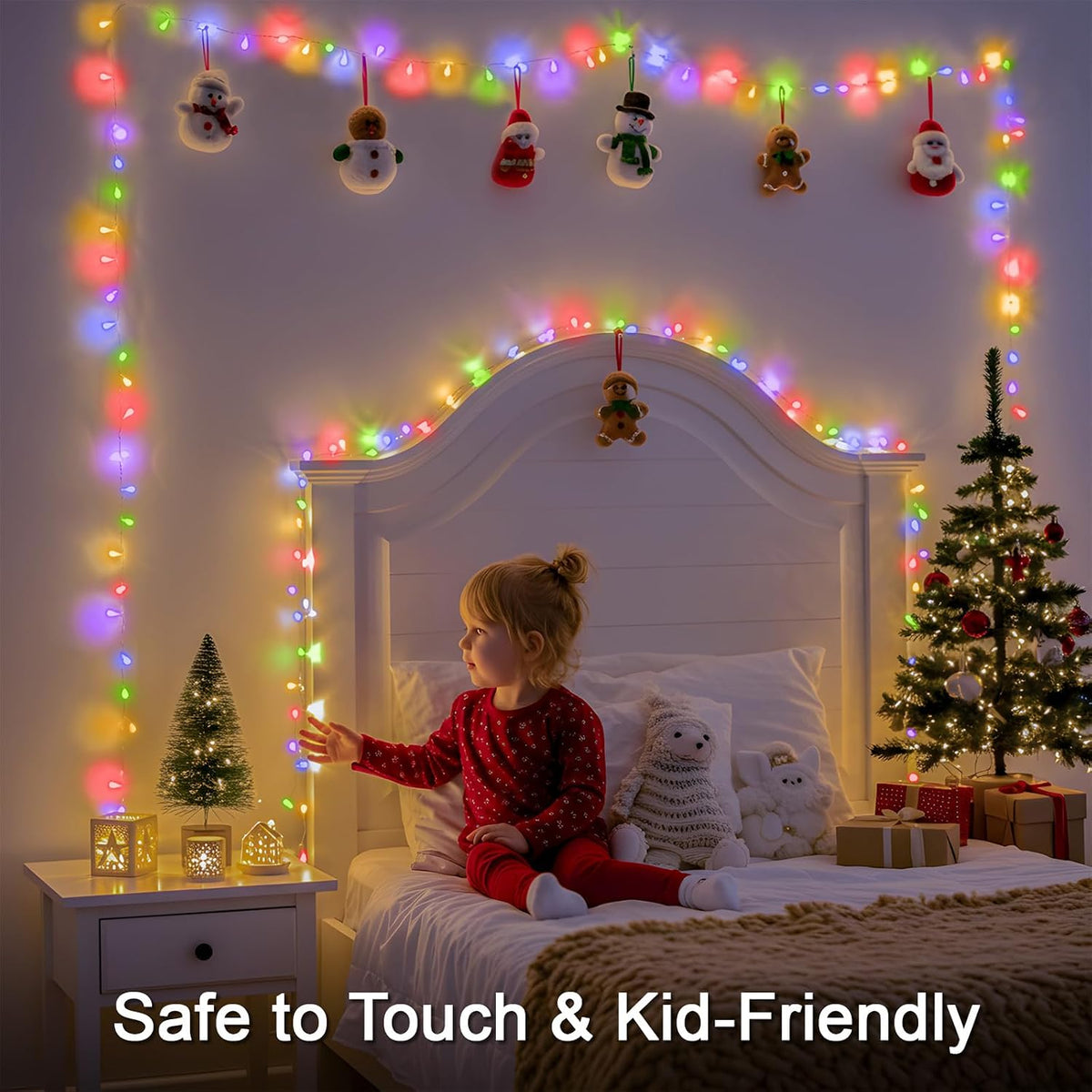 suddus Connectable Christmas Lights with Remote, Multicolor String Lights with Timer, 66ft 200 Led Fairy Lights Plug in for Xmas Tree, Bedroom, Dorm, Yard, Garden, Party, Indoor, Outdoor Decorations