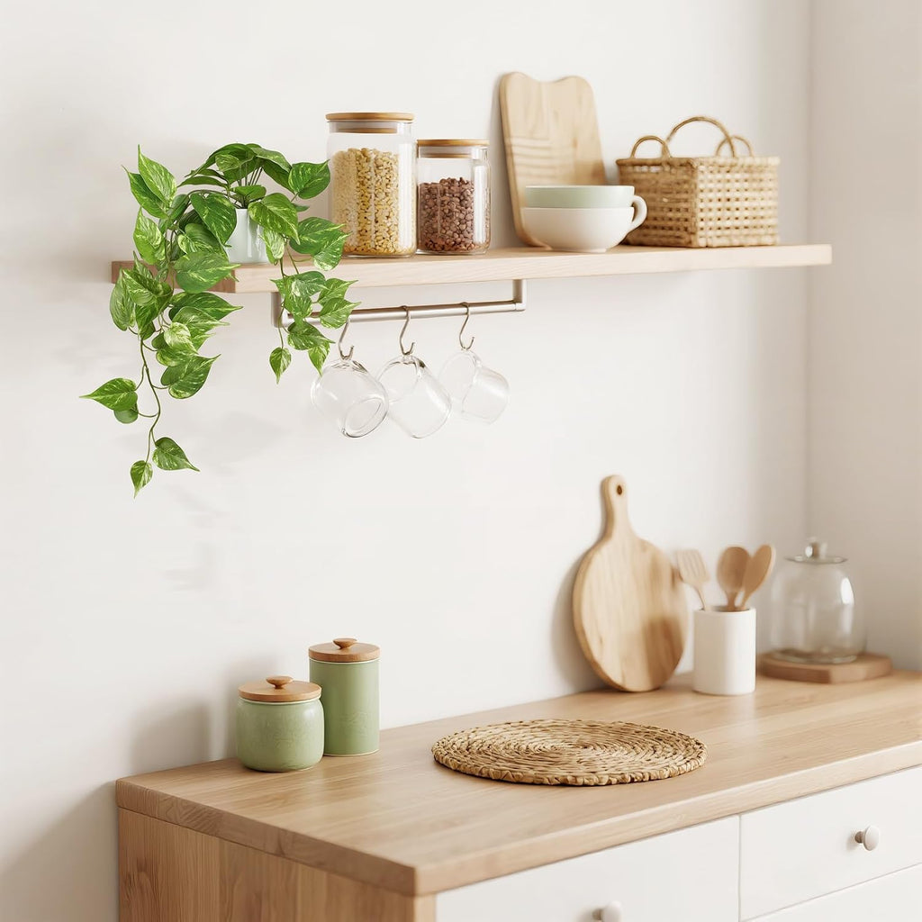 Mkono Fake Hanging Plants with Ceramic Pot, 25" Artificial Plants Indoor