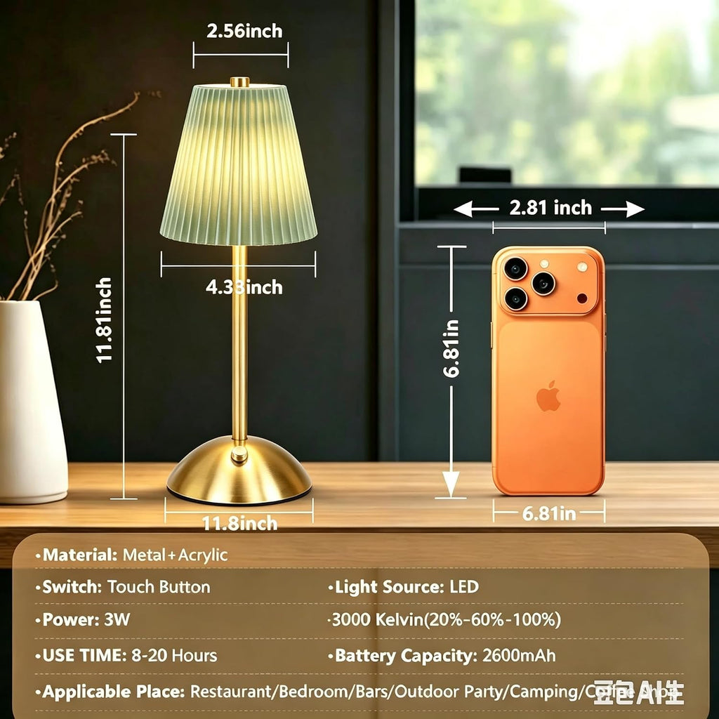 Table Lamps , Small Gold Table Lamp 12 Inch for Girl's Bedroom Cute Coquette Table Lamp with Fabric Shade Modern Decorative Bedside Light Small Princess Desk Lighting Boho Living Room (baby blue)