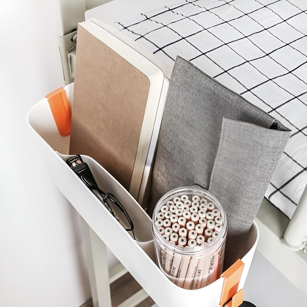 Bedside Organzier Caddy Hanging with Hooks, 11 Lbs (Orange)
