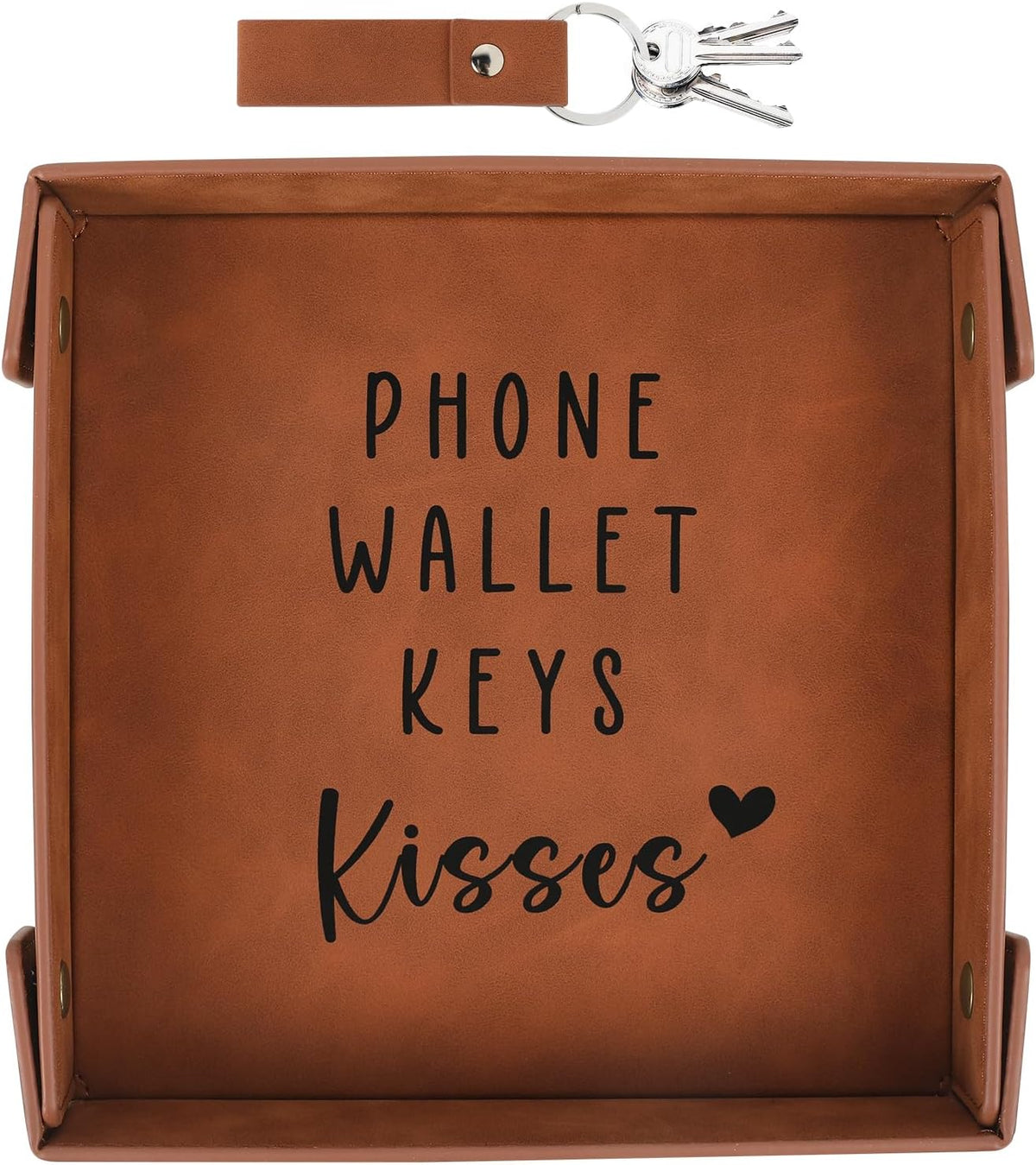 Gifts for Boyfriend, Husband, Romantic Gifts for Him, Mens Birthday Gifts Idea - Premium PU Leather Valet Tray - Best Mens Gifts for Birthday Anniversary Christmas Valentines
