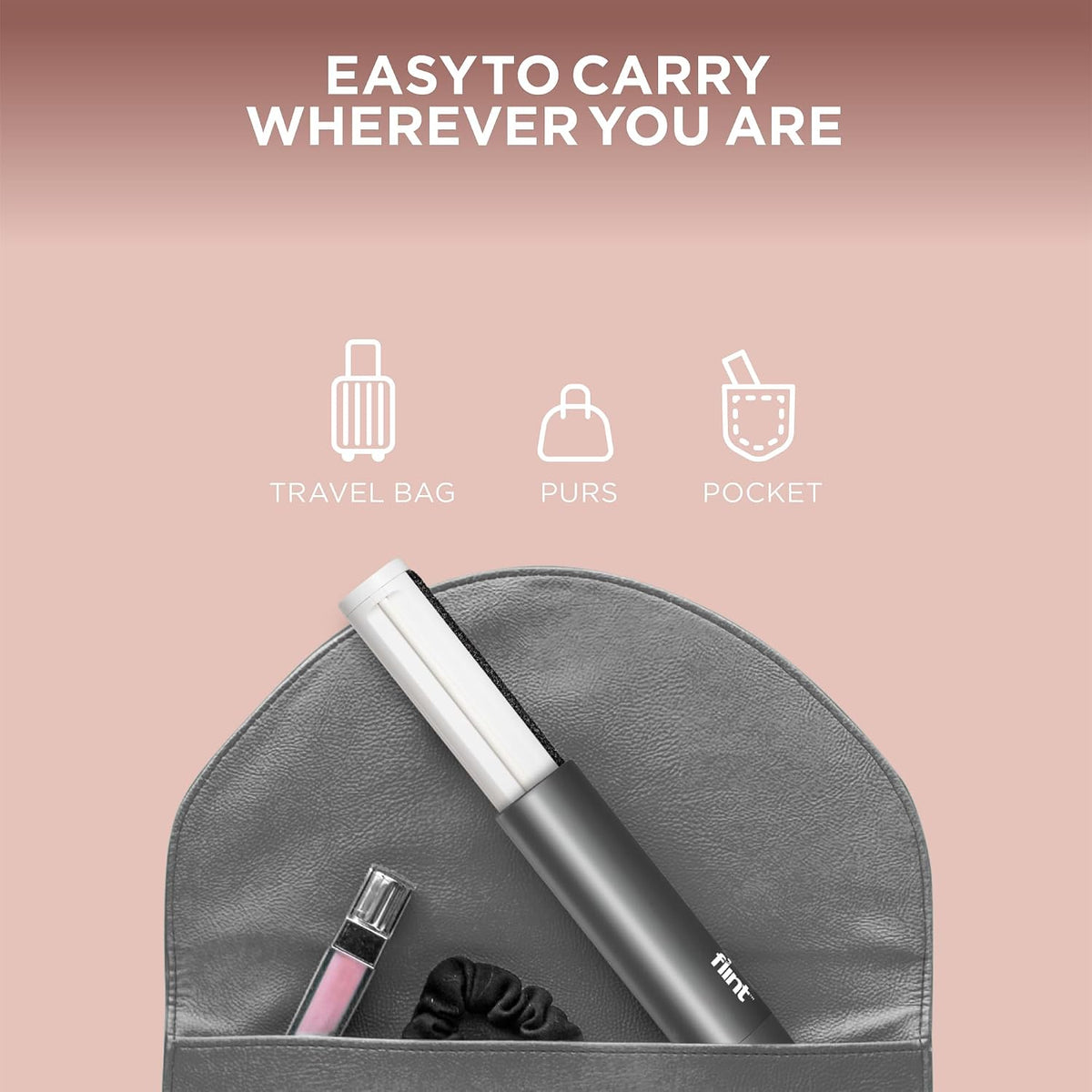 Flint All-in-One Fabric Shaver, Compact, Retractable & Travel-Friendly Fuzz Remover with 2 Fabric-Safe Care Surfaces, Lint Brush & Lint Roller, Ultimate Depiller for Clothes, Eco-Friendly