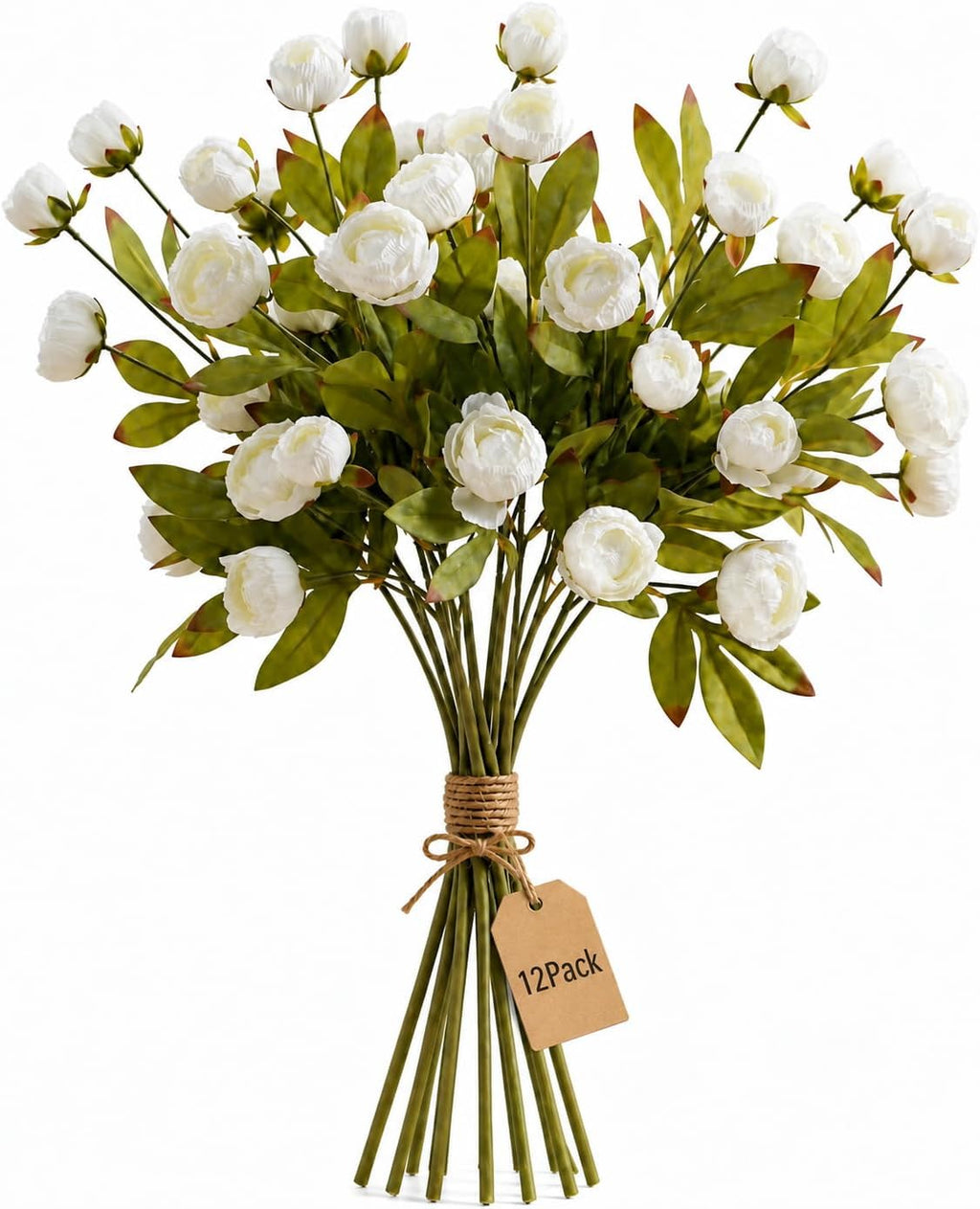 Peonies Artificial Flowers Faux Flowers for Vase Silk Flowers 12ct No Vase