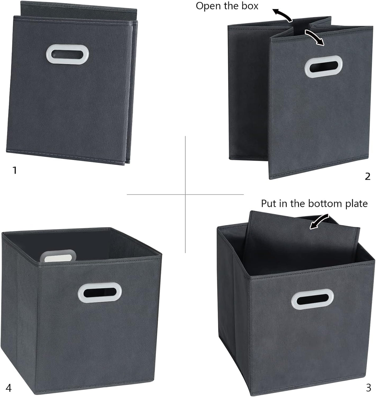 Fabric Cloth Storage Bins,Fabric Cube Organizer with Dual Handles Foldable Cube Storage Baskets for Home Bedroom Storage,Set of 3, Gray