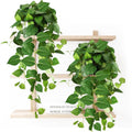 CEWOR Fake Plants Indoor 2 Packs 33" Fake Pothos Hanging Plants with Plastic Pot for Home Office Indoor Decor (Green)