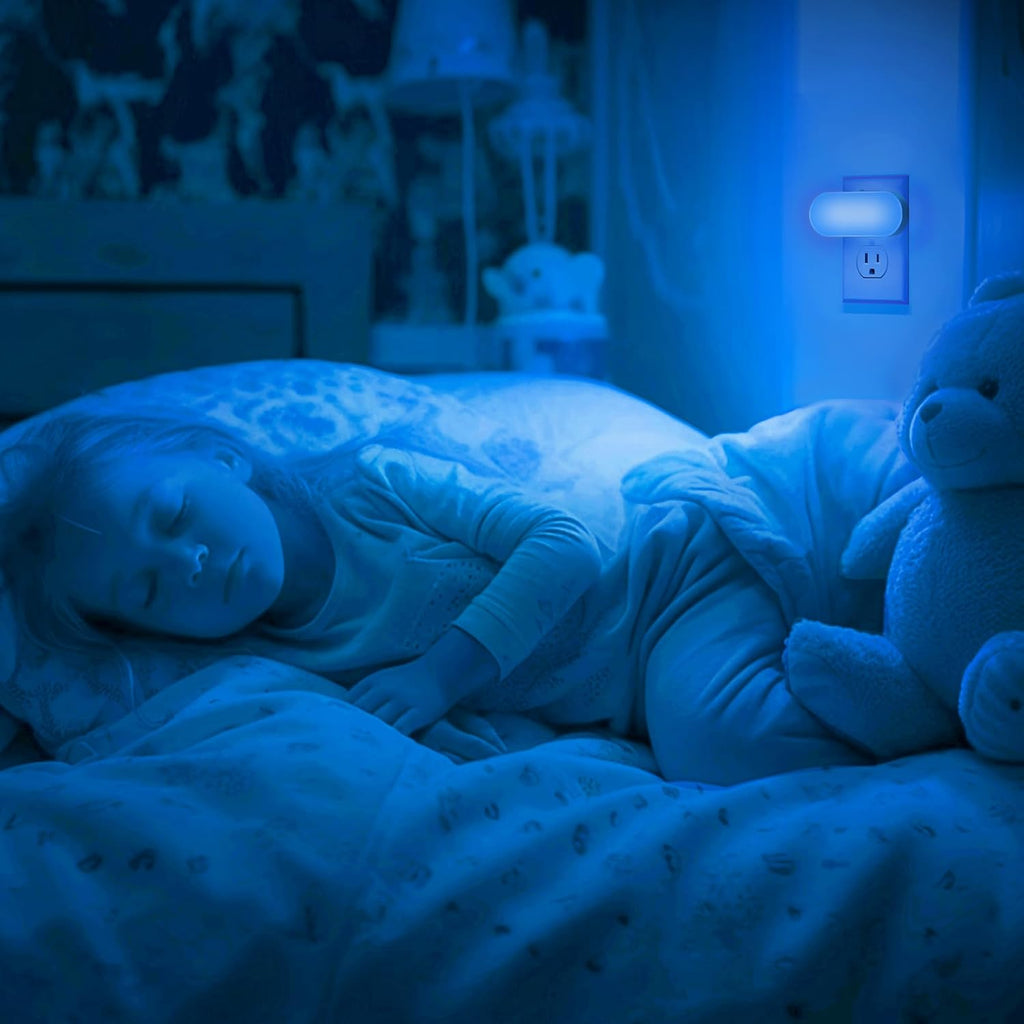 DORESshop Blue Night Lights Plug into Wall with Dusk to Dawn Sensor