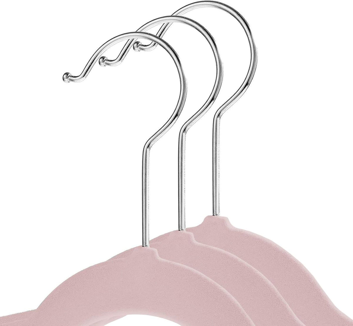 Casafield 50 Velvet Kid's Hangers - 14" Size for Children's Clothes - Light Pink