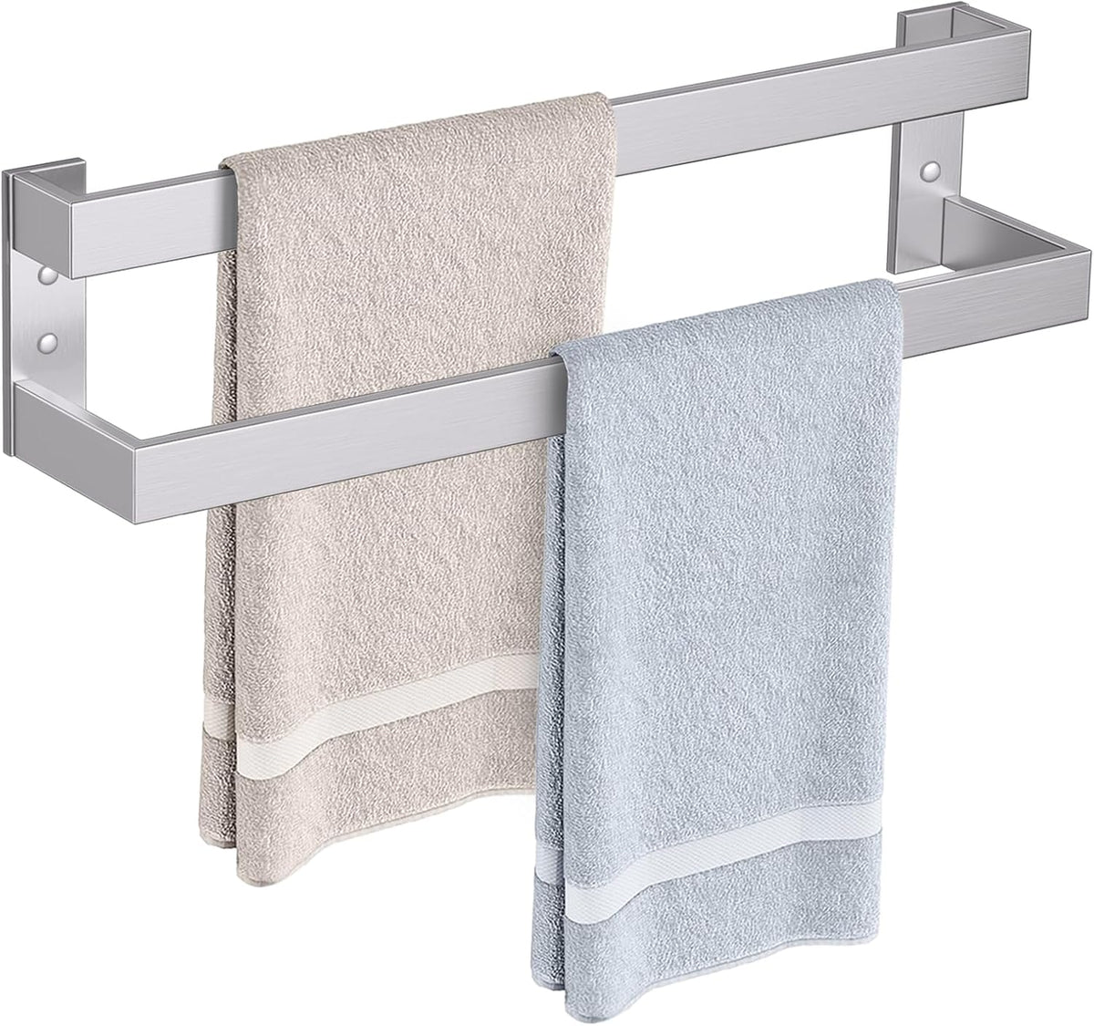 Double Towel Bar,Towel Rack for Bathroom Stainless Steel Wall-Mounted Bathroom Hardware Accessories Brushed Nickel 24 Inch