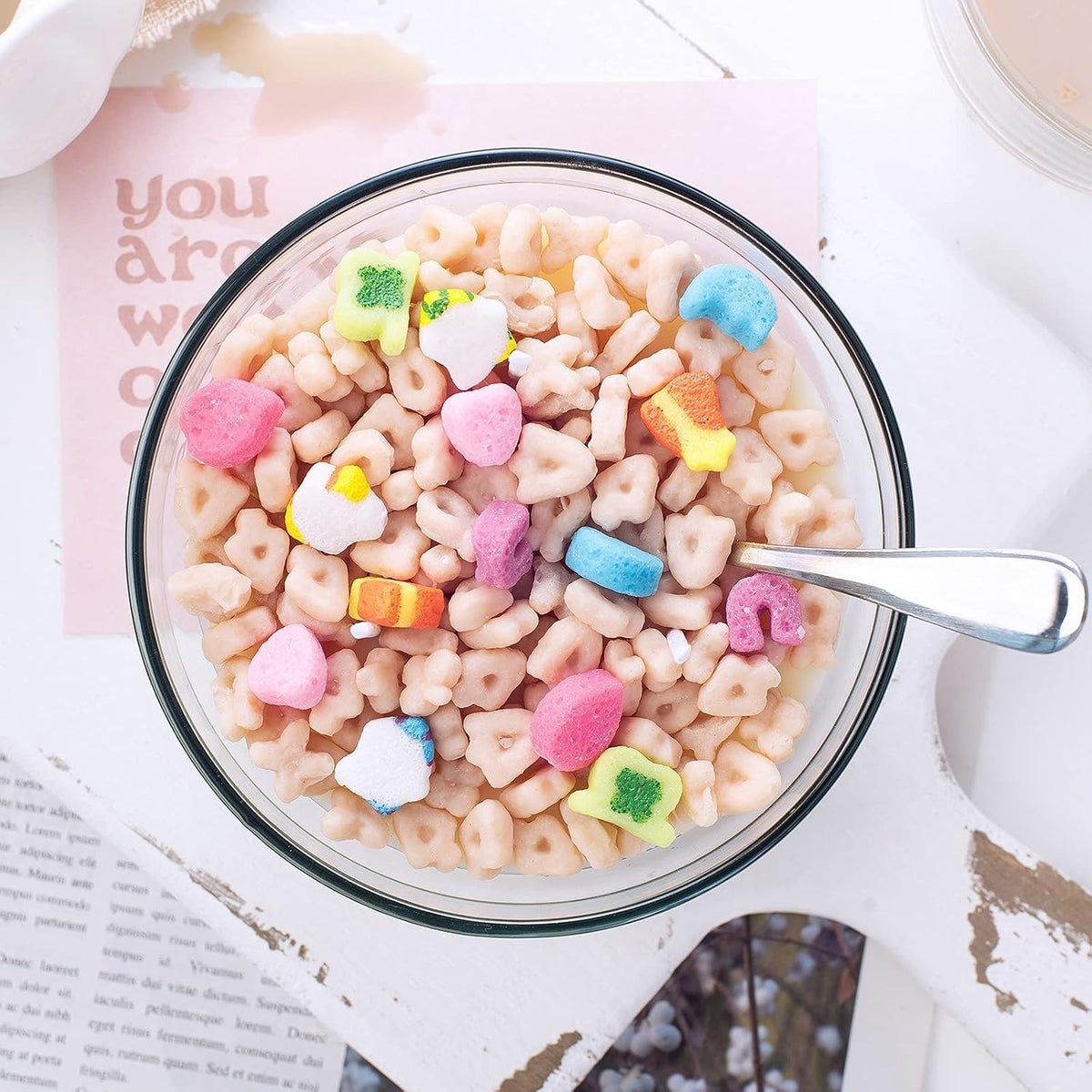 Funny French Vanilla Cereal Bowl with Metal Spoon Candle Morning Ritual Gift