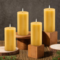 Natural Beeswax Pillar Candles Non Toxic, 240H Long Burning, 2"x4", 4Pack