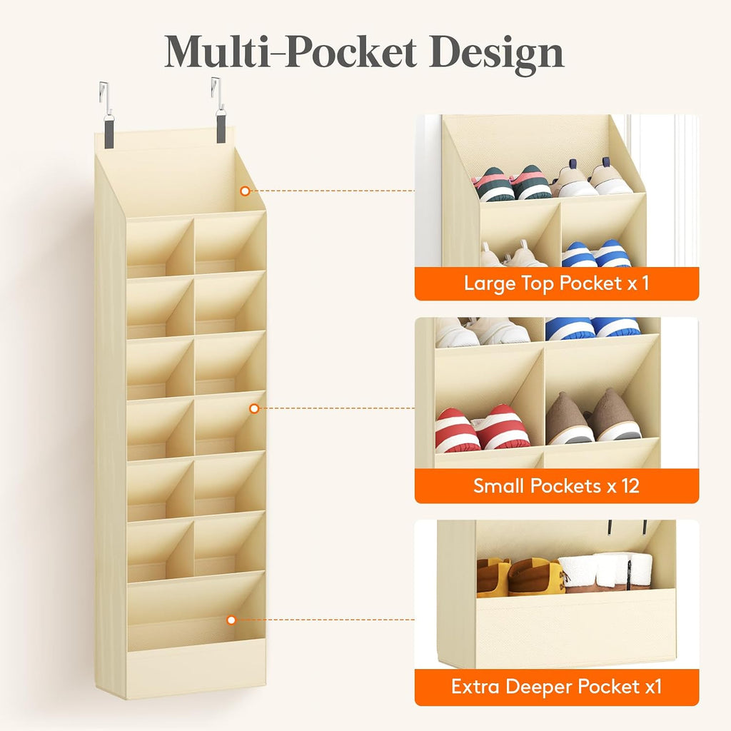 Lifewit 8 Tier Over the Door Shoe Organizer Cabinets, 15 Large Deep Pockets