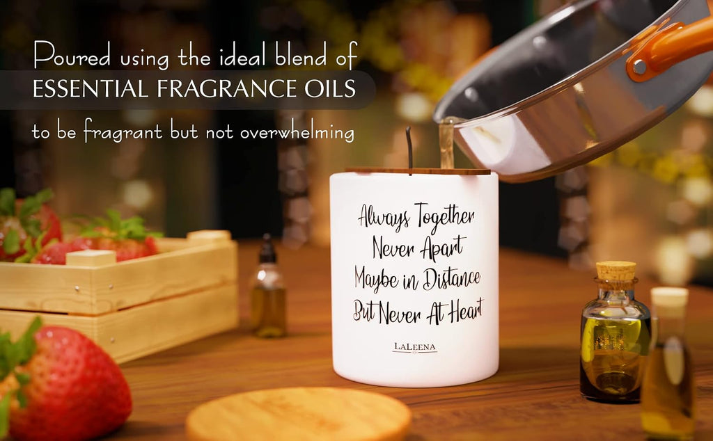 Scented Soy Memorial Candle – Glass Jar Candle Gift with 100% Organic Soy Wax & Fragrance Oil – Missing Someone Gift Decor for Women, Men, Couples, Meditation, Yoga by LaLeena, 14 Oz, Vanilla